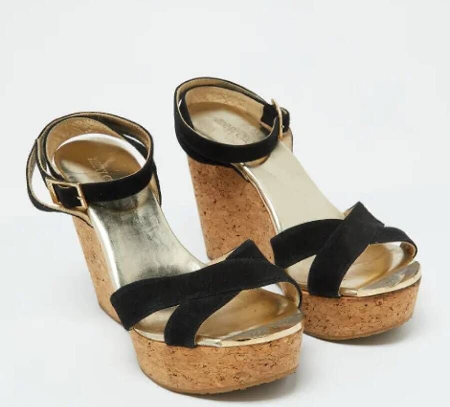 Jimmy Choo Pre-owned Suede sandals Black Dames