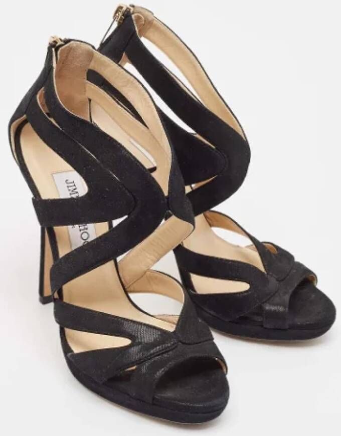 Jimmy Choo Pre-owned Suede sandals Black Dames