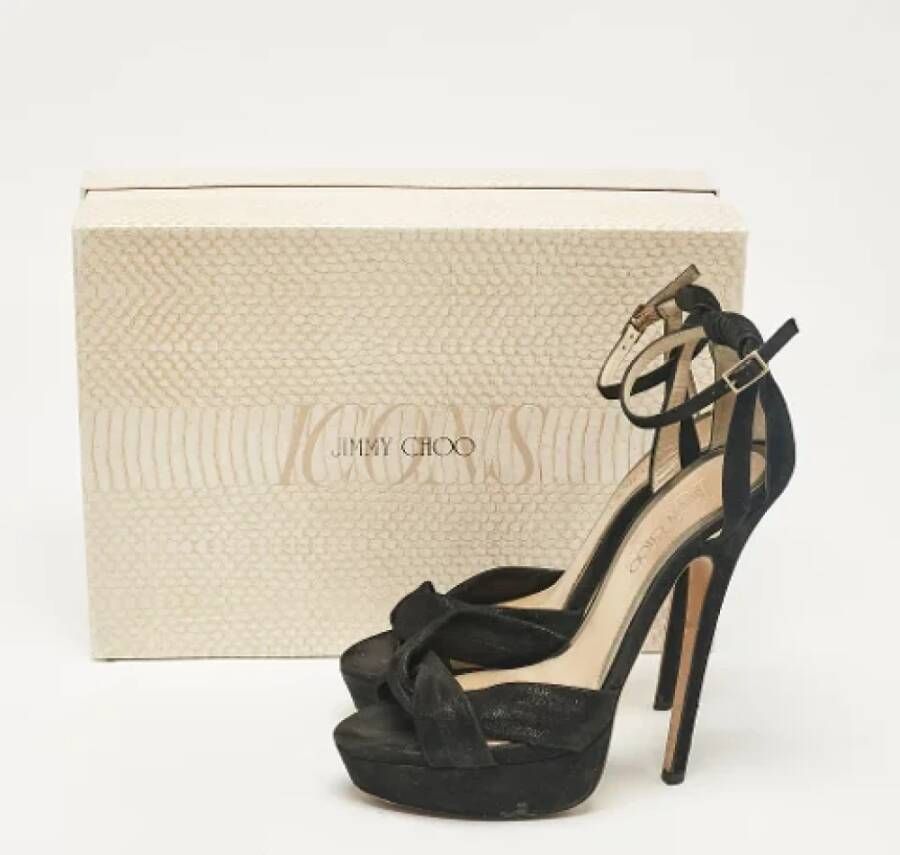 Jimmy Choo Pre-owned Suede sandals Black Dames