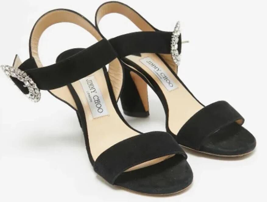 Jimmy Choo Pre-owned Suede sandals Black Dames