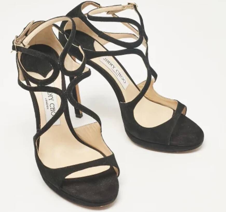 Jimmy Choo Pre-owned Suede sandals Black Dames