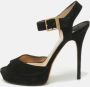 Jimmy Choo Pre-owned Suede sandals Black Dames - Thumbnail 2