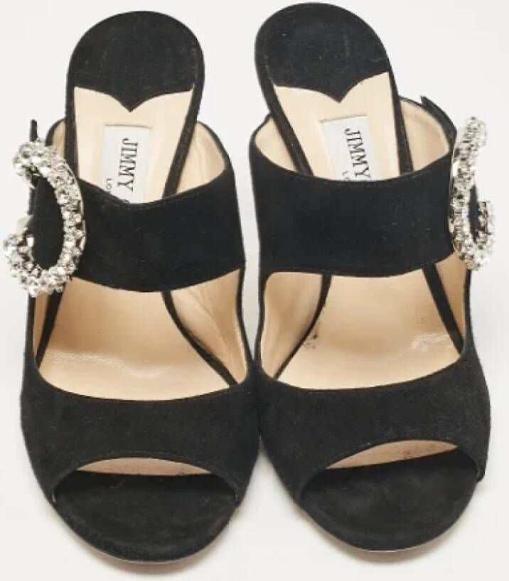 Jimmy Choo Pre-owned Suede sandals Black Dames