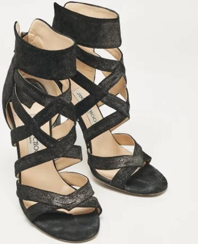 Jimmy Choo Pre-owned Suede sandals Black Dames