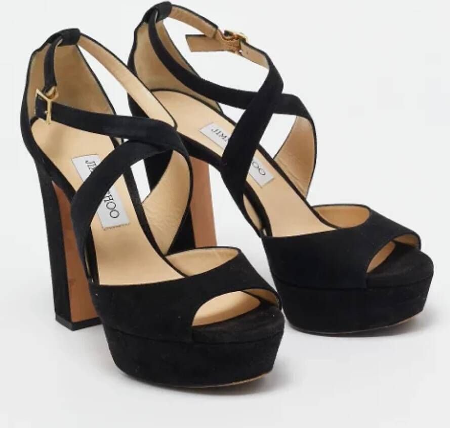 Jimmy Choo Pre-owned Suede sandals Black Dames