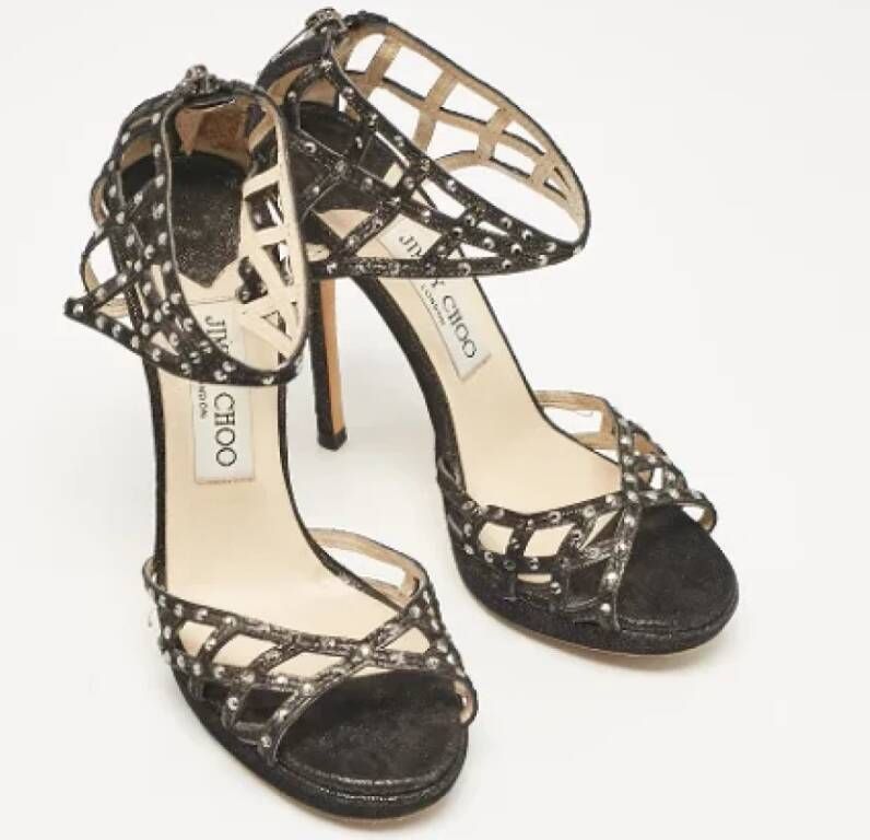 Jimmy Choo Pre-owned Suede sandals Black Dames