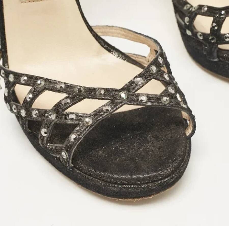 Jimmy Choo Pre-owned Suede sandals Black Dames