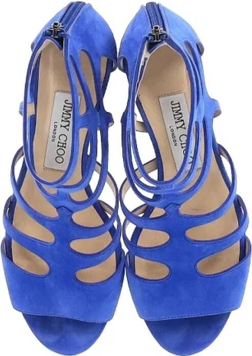 Jimmy Choo Pre-owned Suede sandals Blue Dames