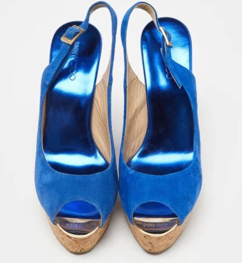 Jimmy Choo Pre-owned Suede sandals Blue Dames