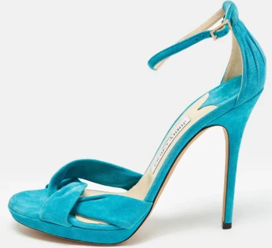 Jimmy Choo Pre-owned Suede sandals Blue Dames