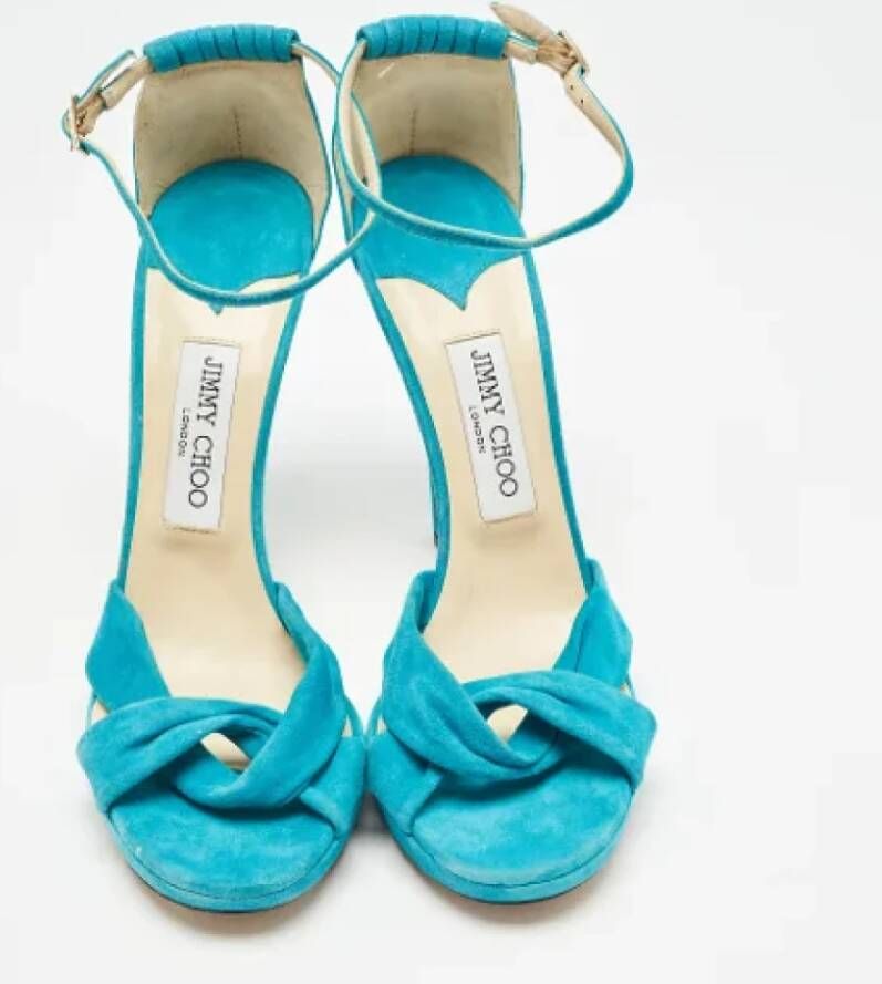 Jimmy Choo Pre-owned Suede sandals Blue Dames