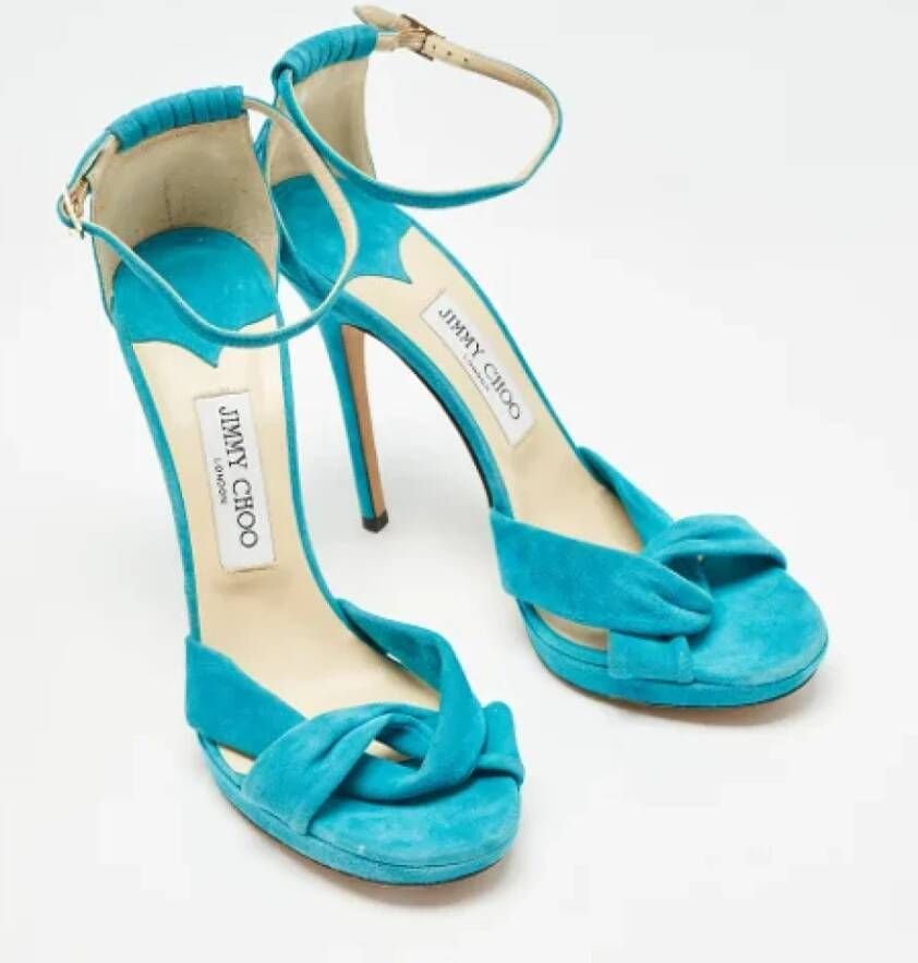 Jimmy Choo Pre-owned Suede sandals Blue Dames