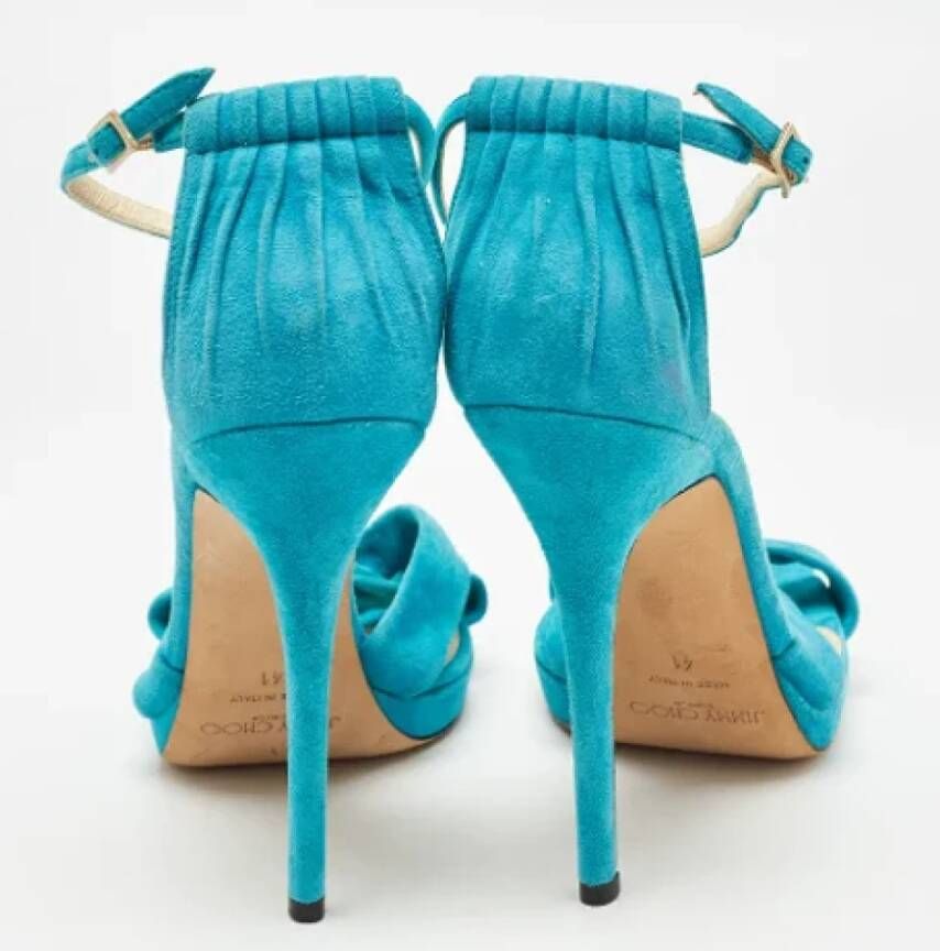 Jimmy Choo Pre-owned Suede sandals Blue Dames