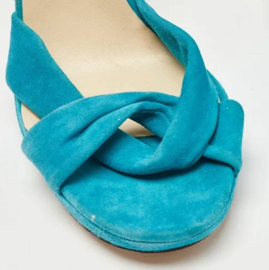 Jimmy Choo Pre-owned Suede sandals Blue Dames