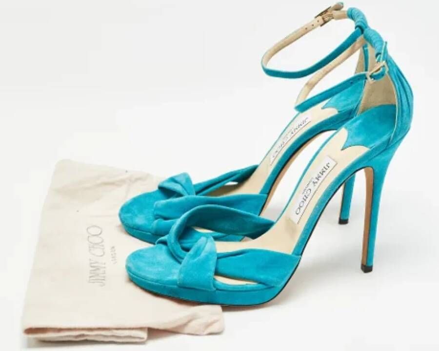 Jimmy Choo Pre-owned Suede sandals Blue Dames