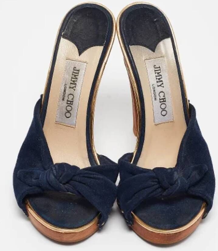 Jimmy Choo Pre-owned Suede sandals Blue Dames