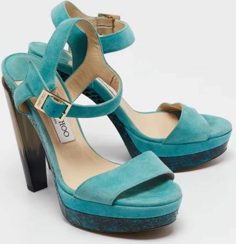 Jimmy Choo Pre-owned Suede sandals Blue Dames