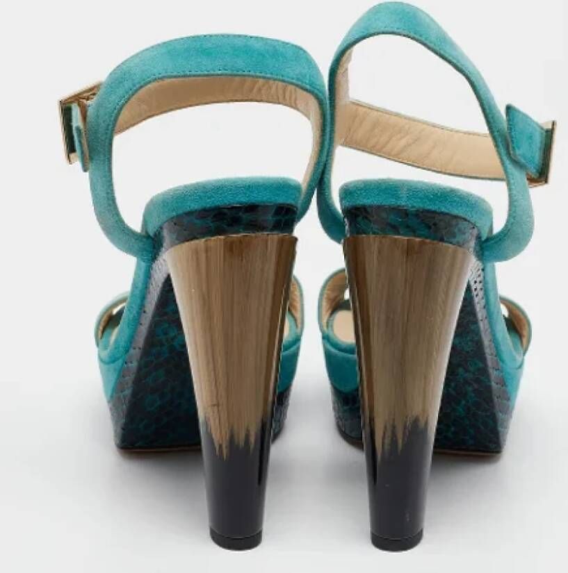 Jimmy Choo Pre-owned Suede sandals Blue Dames