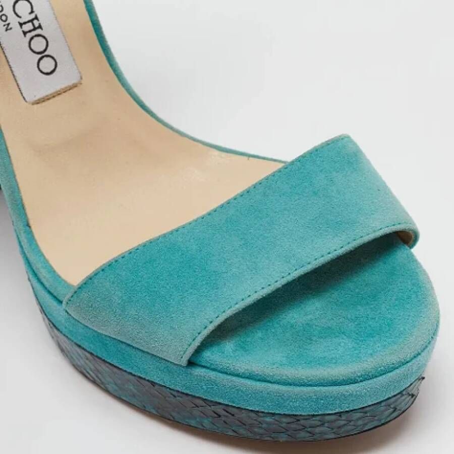 Jimmy Choo Pre-owned Suede sandals Blue Dames