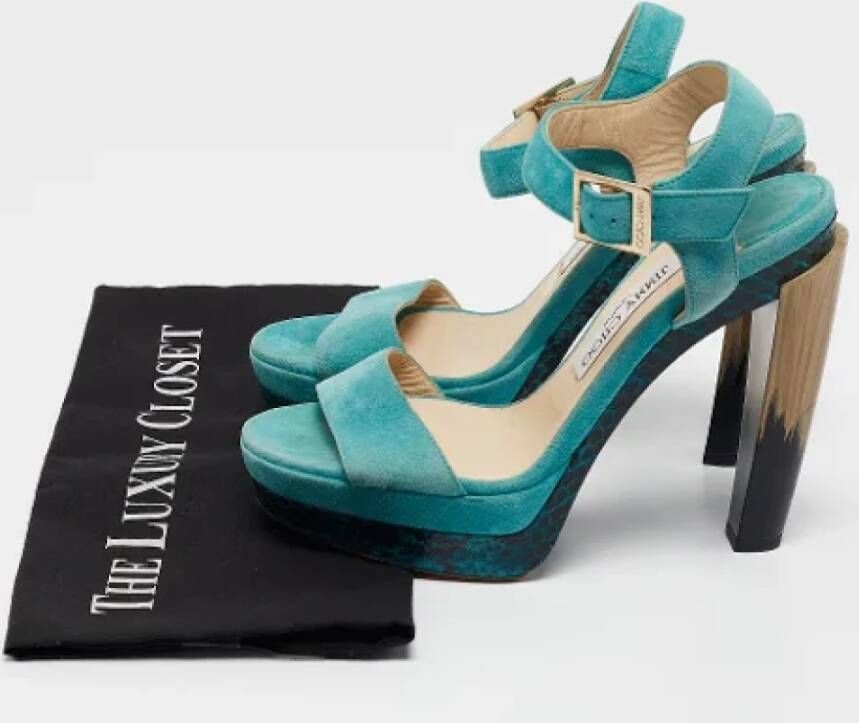 Jimmy Choo Pre-owned Suede sandals Blue Dames