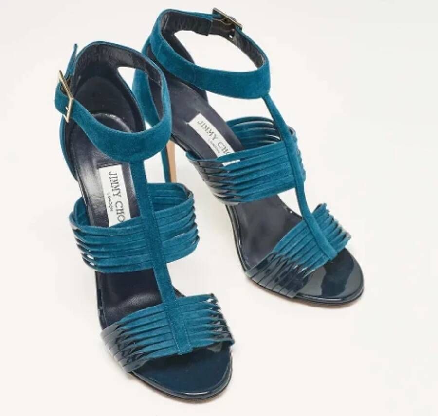 Jimmy Choo Pre-owned Suede sandals Blue Dames