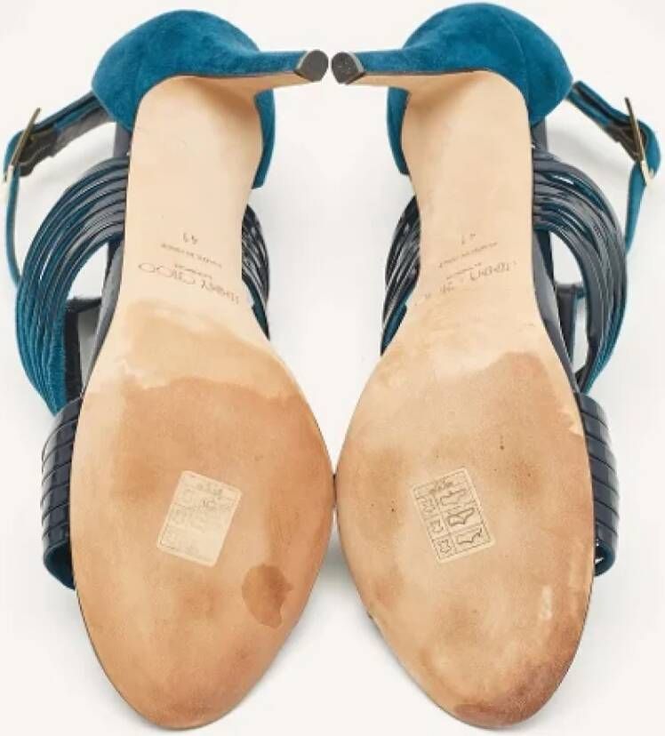 Jimmy Choo Pre-owned Suede sandals Blue Dames