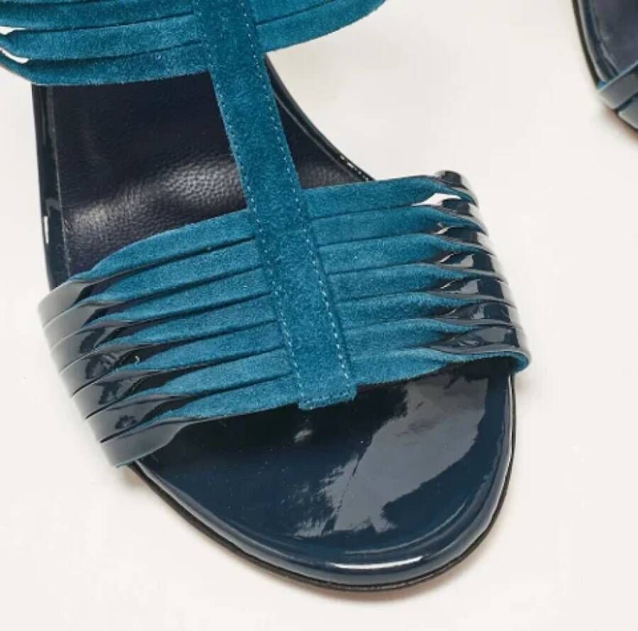 Jimmy Choo Pre-owned Suede sandals Blue Dames