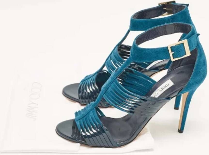 Jimmy Choo Pre-owned Suede sandals Blue Dames