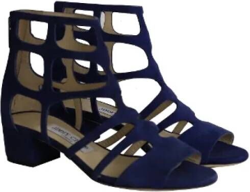 Jimmy Choo Pre-owned Suede sandals Blue Dames