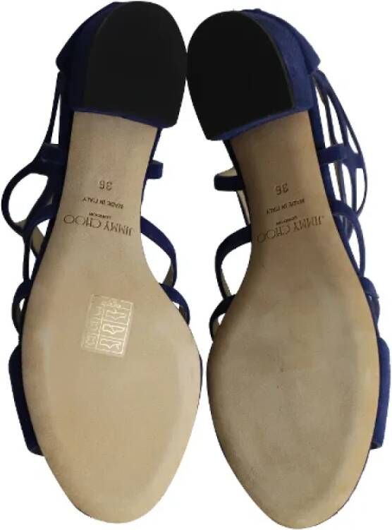 Jimmy Choo Pre-owned Suede sandals Blue Dames