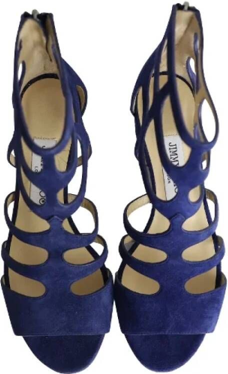 Jimmy Choo Pre-owned Suede sandals Blue Dames