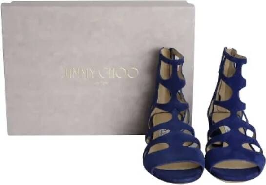 Jimmy Choo Pre-owned Suede sandals Blue Dames