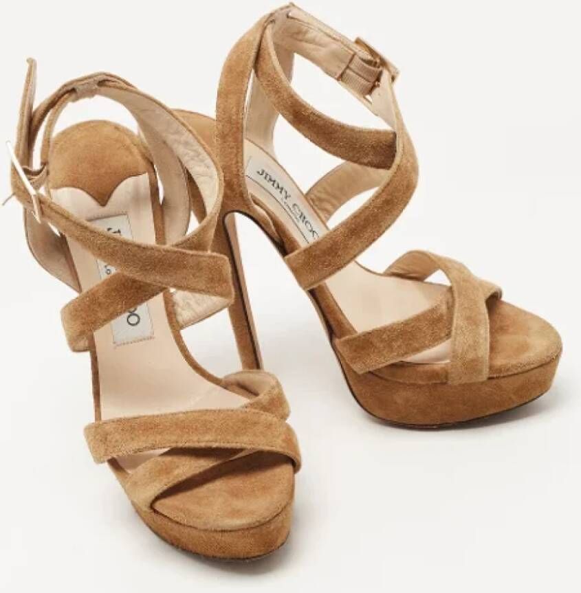 Jimmy Choo Pre-owned Suede sandals Brown Dames