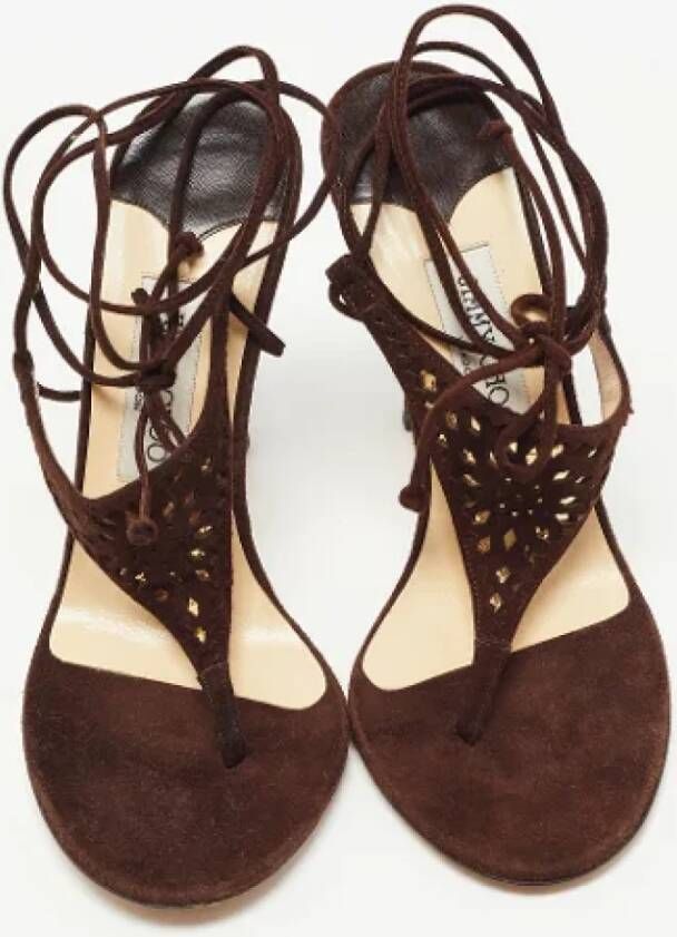 Jimmy Choo Pre-owned Suede sandals Brown Dames