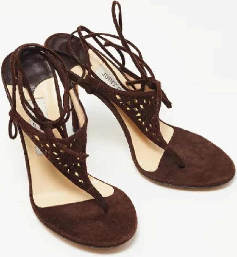 Jimmy Choo Pre-owned Suede sandals Brown Dames