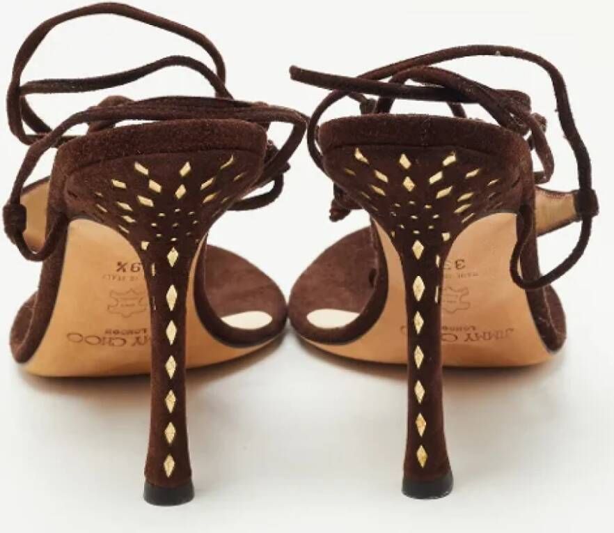 Jimmy Choo Pre-owned Suede sandals Brown Dames