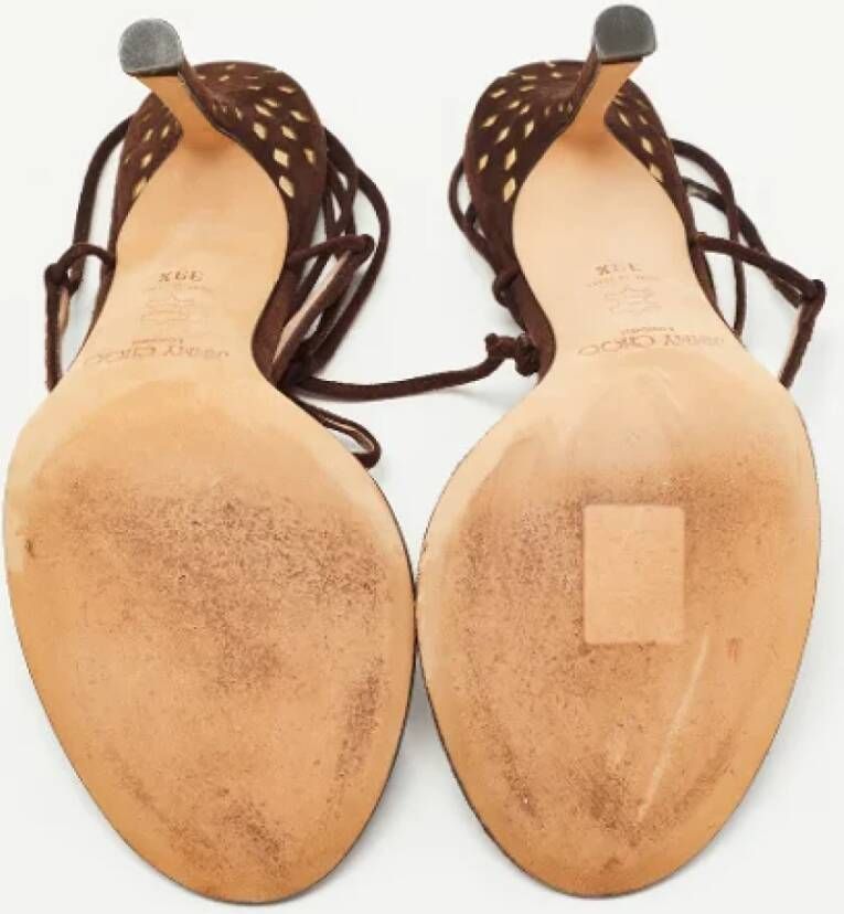 Jimmy Choo Pre-owned Suede sandals Brown Dames