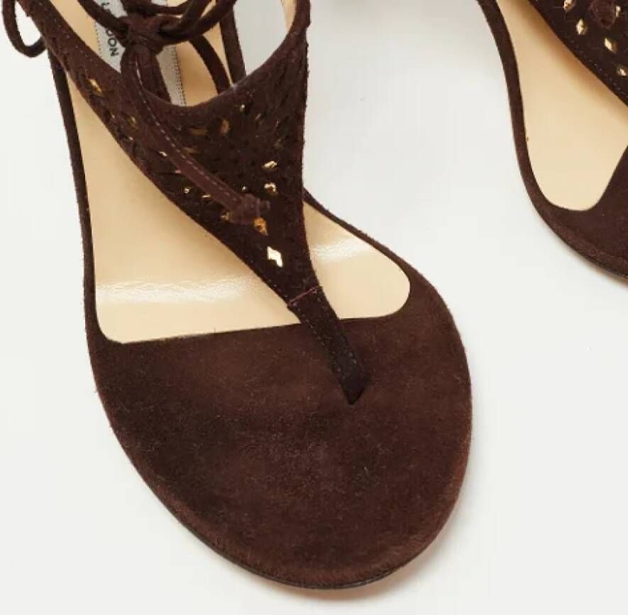 Jimmy Choo Pre-owned Suede sandals Brown Dames