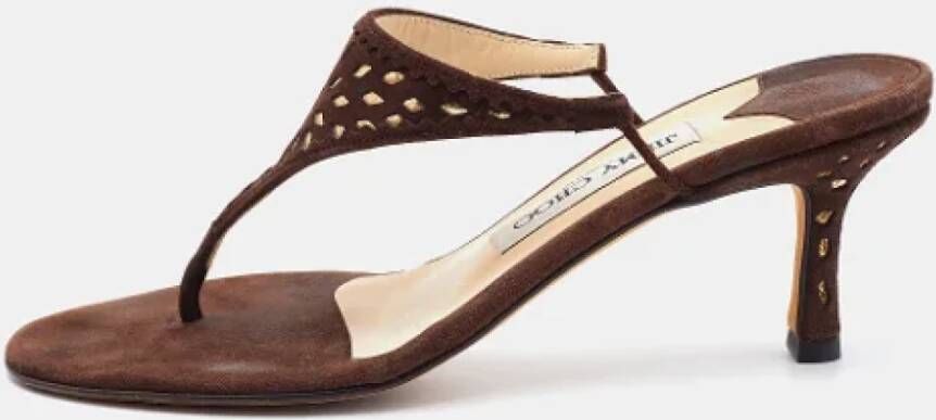 Jimmy Choo Pre-owned Suede sandals Brown Dames