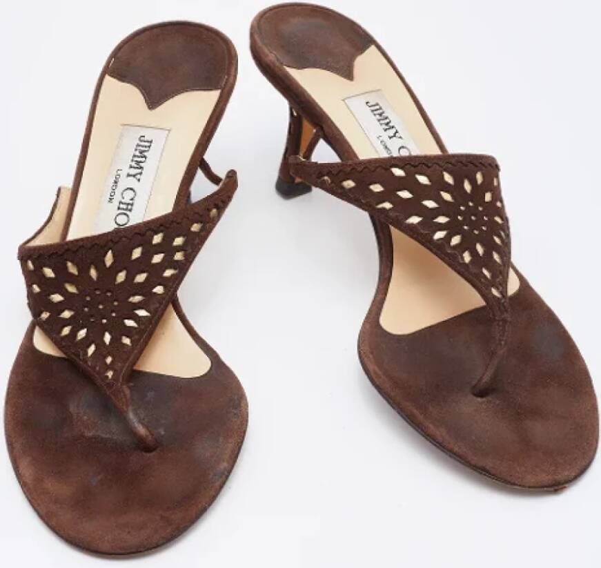 Jimmy Choo Pre-owned Suede sandals Brown Dames
