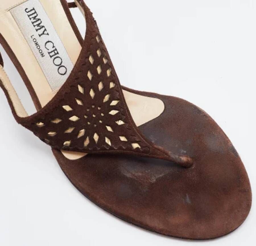 Jimmy Choo Pre-owned Suede sandals Brown Dames