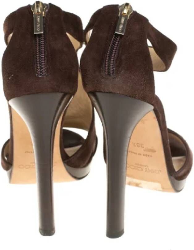 Jimmy Choo Pre-owned Suede sandals Brown Dames