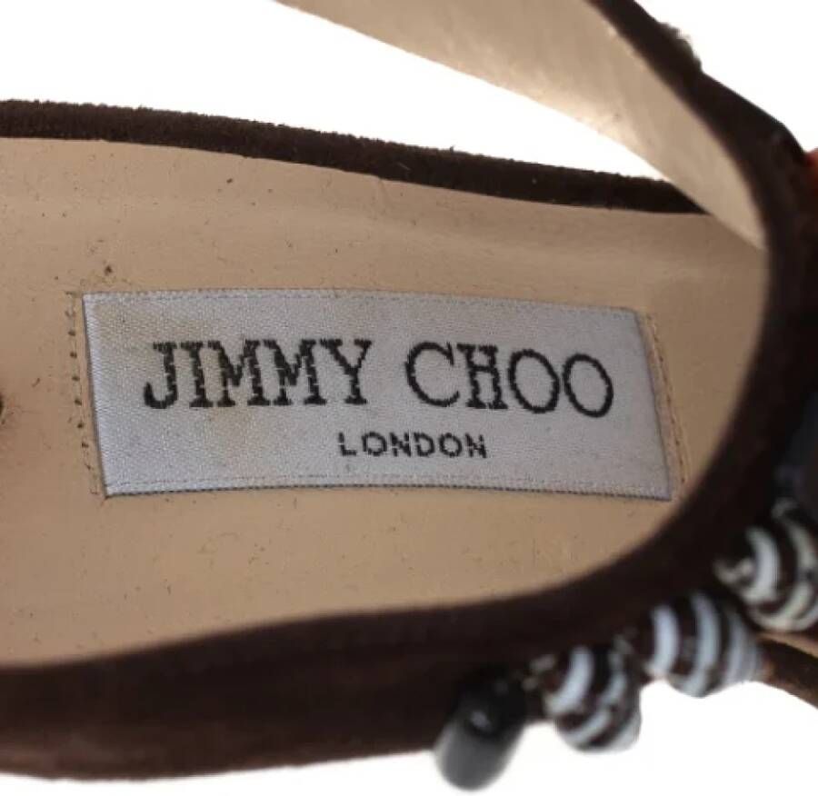 Jimmy Choo Pre-owned Suede sandals Brown Dames