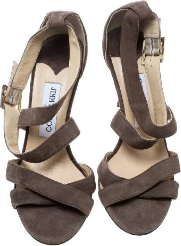 Jimmy Choo Pre-owned Suede sandals Brown Dames