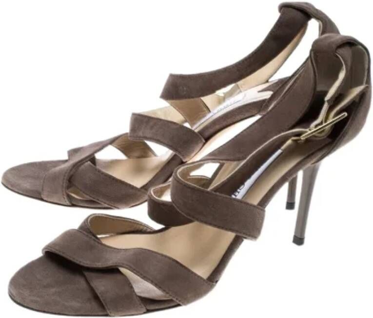 Jimmy Choo Pre-owned Suede sandals Brown Dames