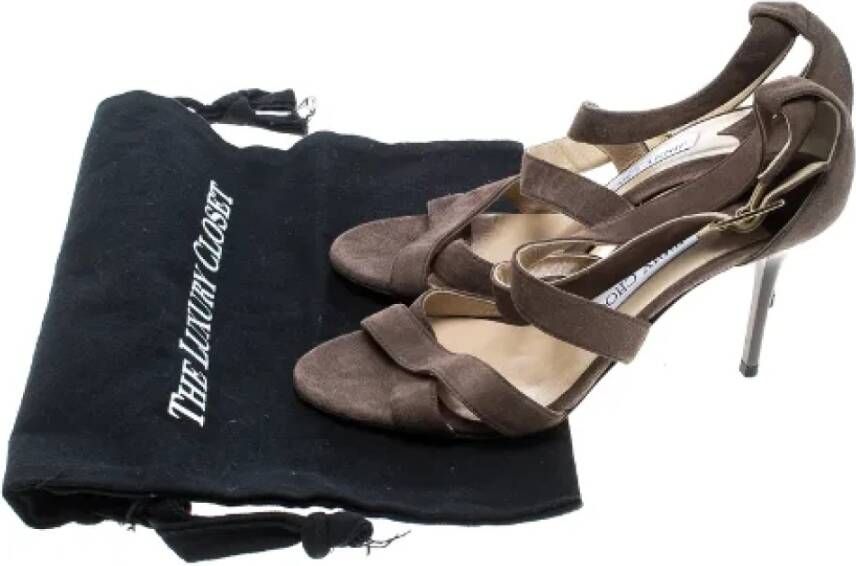 Jimmy Choo Pre-owned Suede sandals Brown Dames