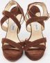 Jimmy Choo Pre-owned Suede sandals Brown Dames - Thumbnail 3