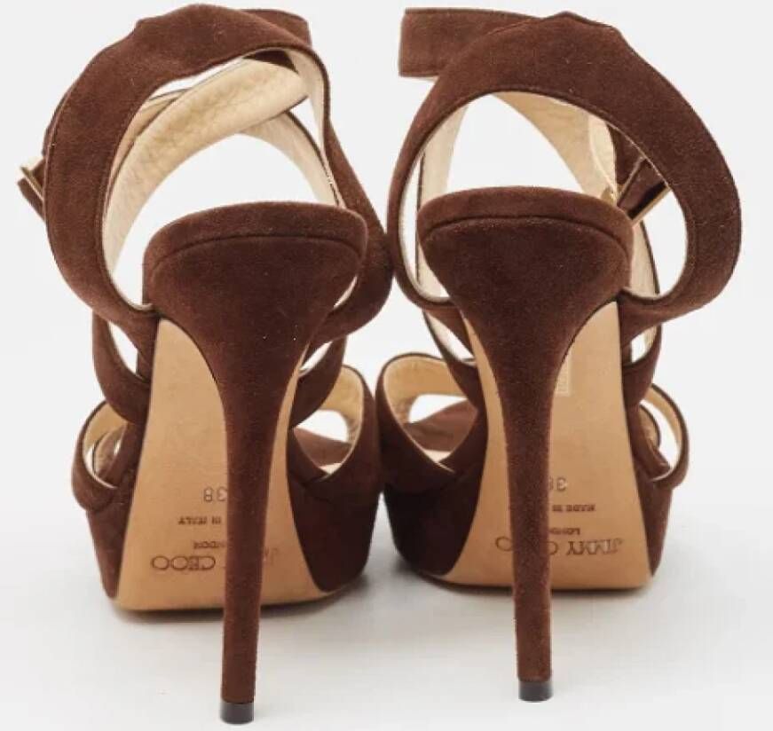 Jimmy Choo Pre-owned Suede sandals Brown Dames