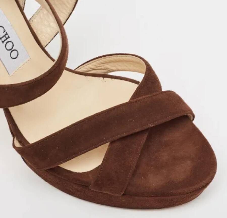 Jimmy Choo Pre-owned Suede sandals Brown Dames