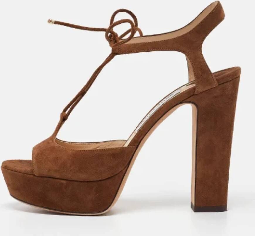 Jimmy Choo Pre-owned Suede sandals Brown Dames